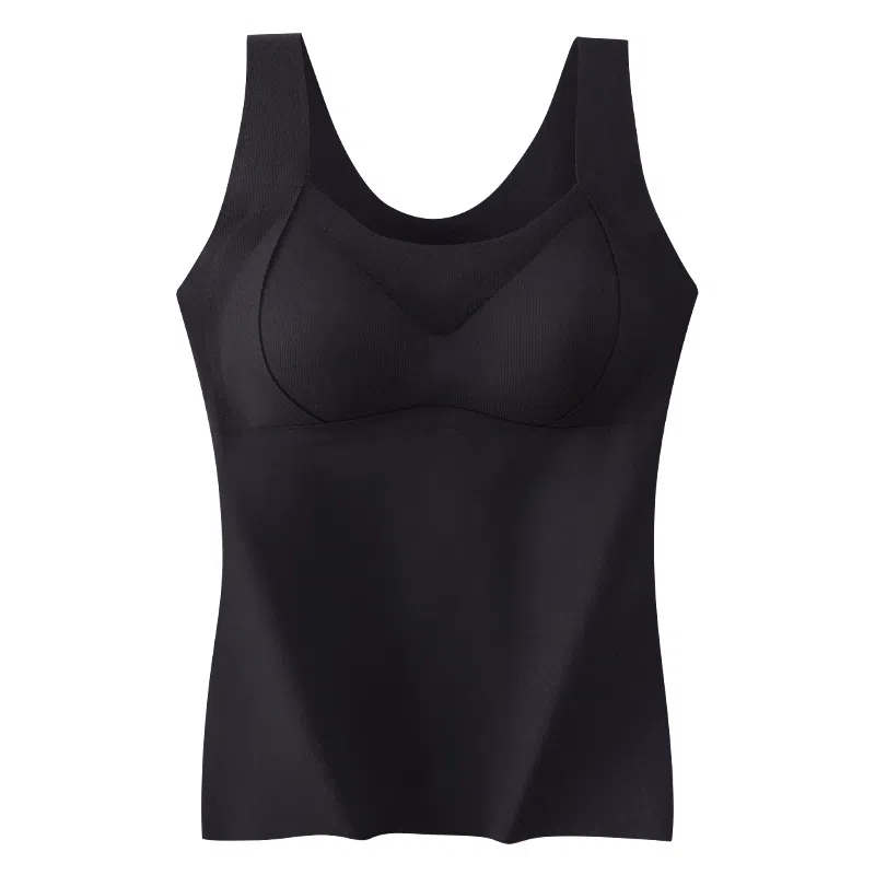 草本初色 德绒上衣带胸垫无痕发热打底内搭可外穿秋冬保暖上装 女款