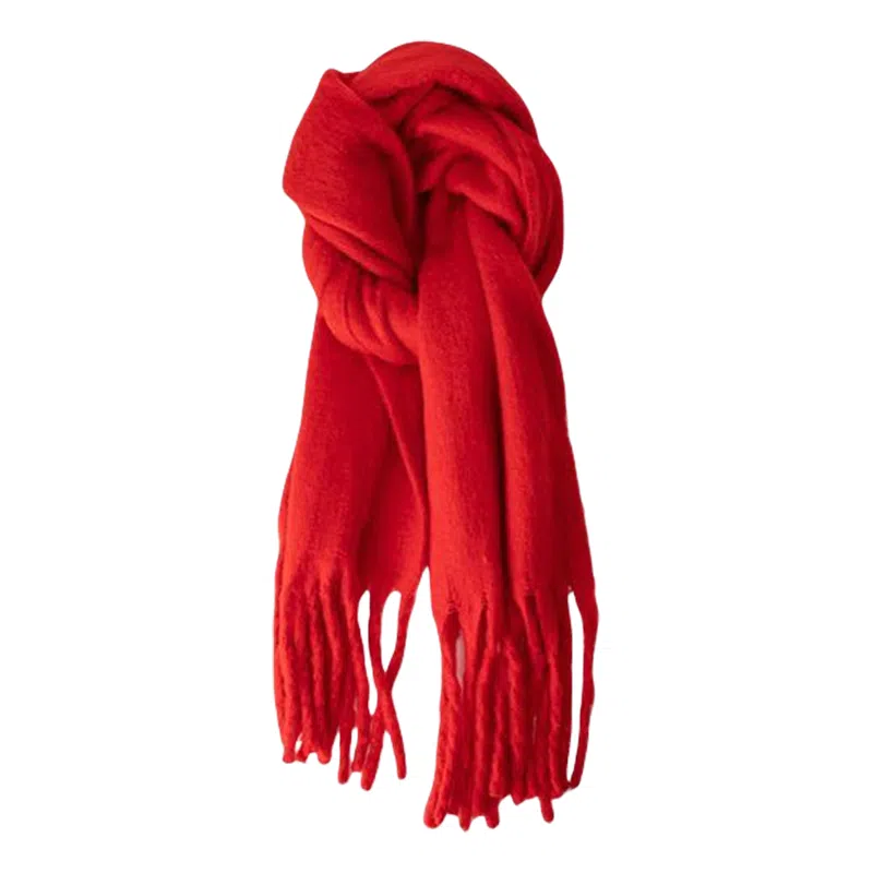 北极绒 秋冬季高级感款纯色超大加厚保暖 绒线围巾 男女同款情侣款