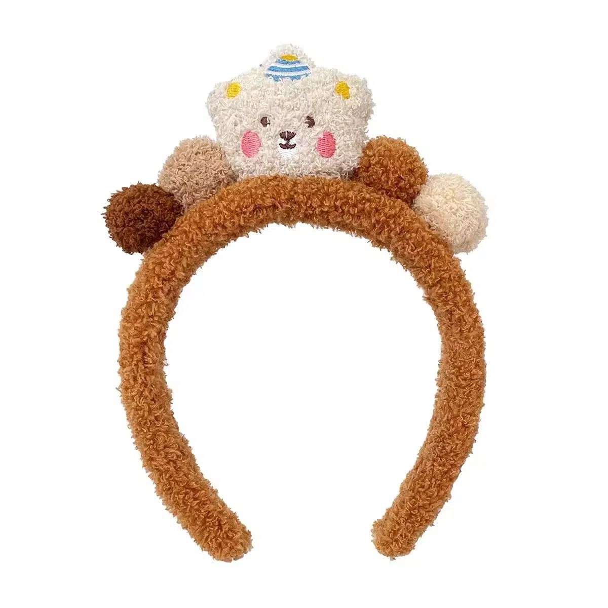 丹琴 可爱小熊洗脸毛毛头箍 秋冬新款毛绒敷面膜专用化妆发捆头箍发饰 亚克力 发箍 女款