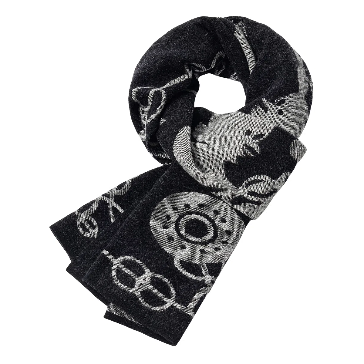 上海故事 青春洋气加厚暖暖高档送礼针织保暖披肩软糯长围脖 绵羊毛 绒线围巾 男女同款情侣款