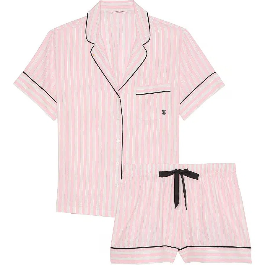 Victoria's Secret Flannel Short Pajama Set Pretty Blossom Shimmer