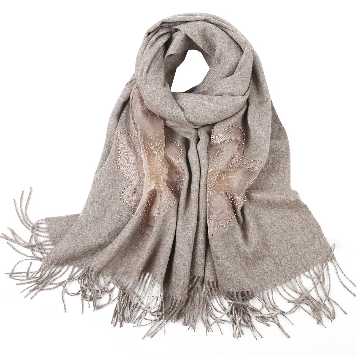 上海故事   手感软糯纯羊毛披肩  绵羊毛围巾围脖   女款