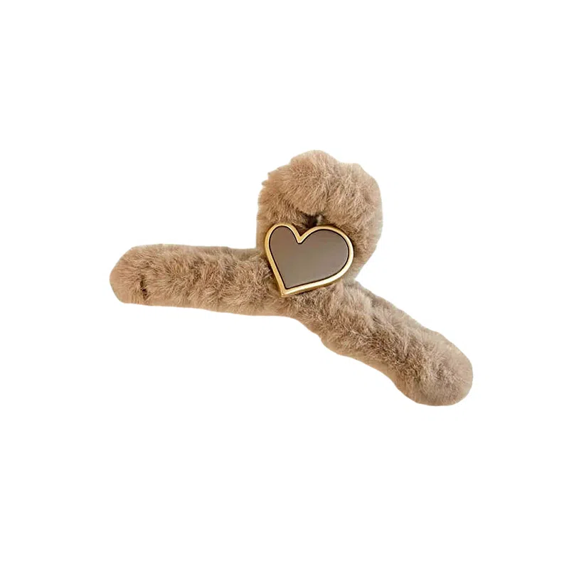 水中玉 高级感毛绒大号抓夹冬季后脑勺鲨鱼夹毛毛夹子头饰发卡 亚克力 发夹 女款