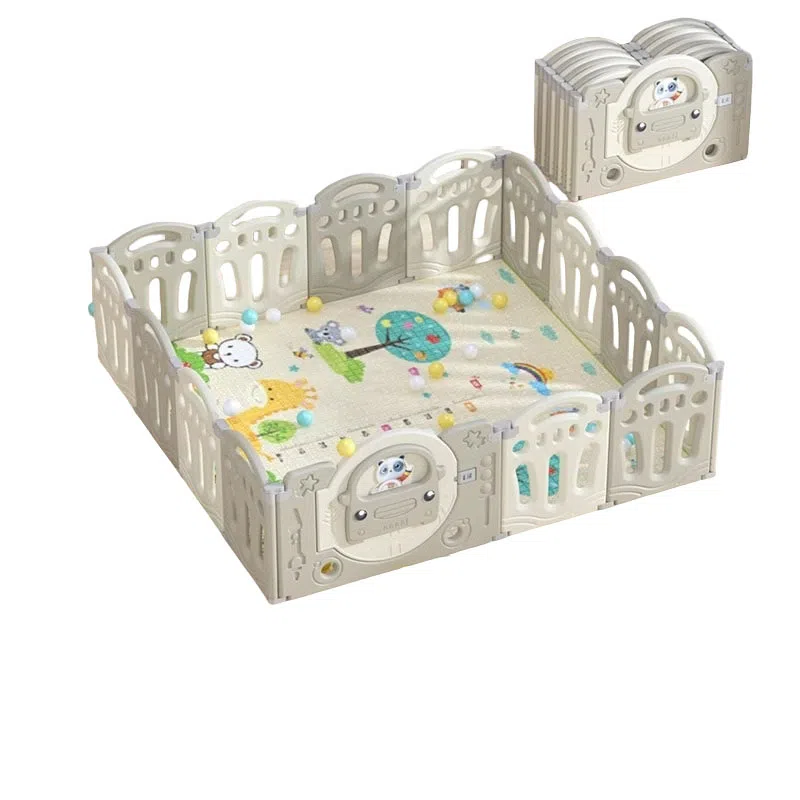 乖乖熊 游戏围栏防护栏地上室内家用 可折叠宝宝学步爬行垫安全栅栏 早教益智玩具