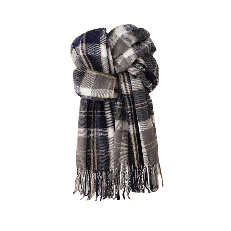 北极绒 新款格子冬季高级感披肩秋百搭韩系氛围感围脖加厚两用 绒线围巾 男女同款情侣款