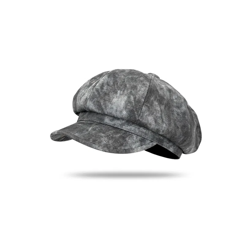 木林森 日系小众复古扎染水墨画八角帽秋冬百搭显脸小文艺画家帽 棉 贝雷帽 男女同款情侣款