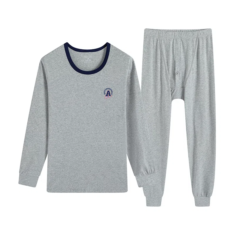 贴身领域 青少年纯棉秋衣秋裤全棉初高中学生线衣线裤大童内衣保暖套装 男款