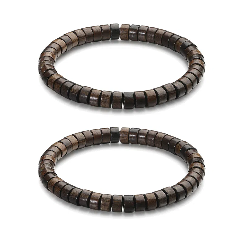 周帝王 【过手留香】平安喜乐福禄吉祥素串单圈文玩复兴佛珠盘串念珠转运招财纳福 新中式小众 檀木 手串 男女同款情侣款