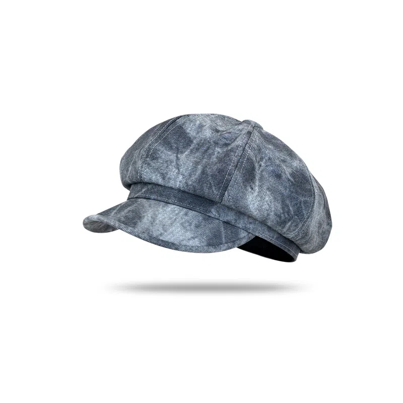 木林森 日系小众复古扎染水墨画八角帽秋冬百搭显脸小文艺画家帽 棉 贝雷帽 男女同款情侣款