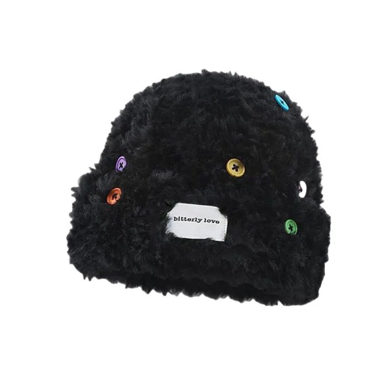 北极绒 毛绒针织加厚保暖护耳毛茸茸 聚酯纤维 绒线帽 男女同款情侣款