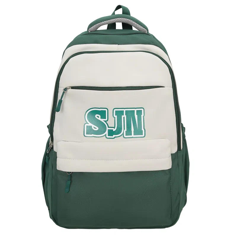 醇龙 高中潮流高颜值中小学生 尼龙 双肩包 男女同款情侣款 黑色/绿色/蓝色/灰色/红色