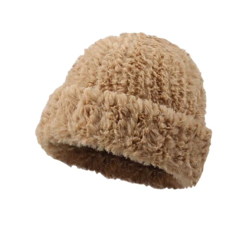 北极绒 秋冬毛线保暖针织宽松大头围护耳显脸小 聚酯纤维 绒线帽 男女同款情侣款