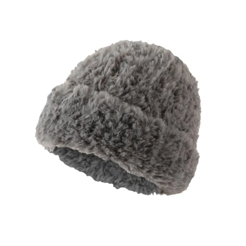 北极绒 秋冬毛线保暖针织宽松大头围护耳显脸小 聚酯纤维 绒线帽 男女同款情侣款
