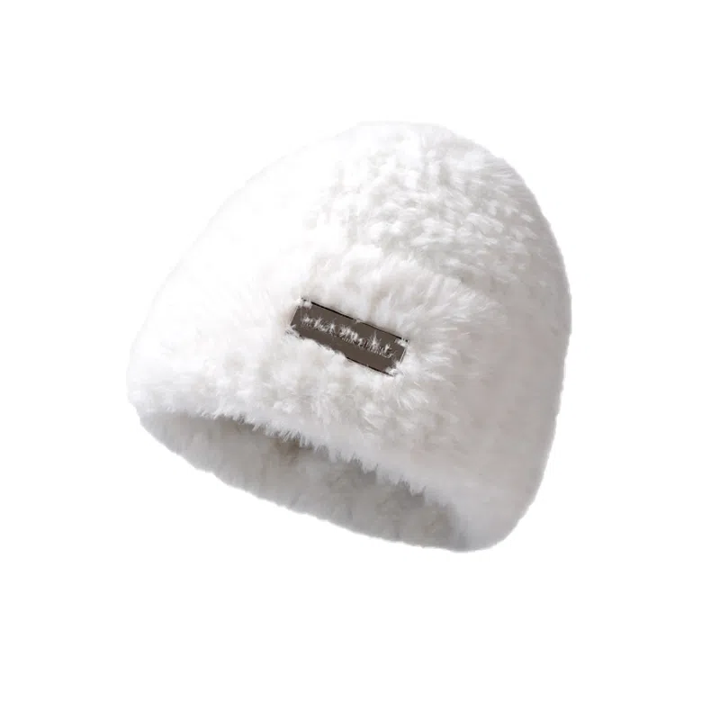 北极绒 秋冬季百搭套头冷帽毛茸茸保暖护耳显脸小 聚酯纤维 绒线帽 男女同款情侣款