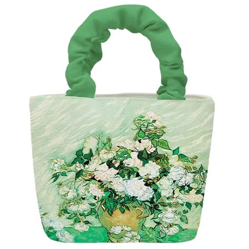 奥松 家用家居油画水桶包慵懒高级感小众文艺斜挎云朵包单肩包 帆布 帆布包手提包 男女同款情侣款 绿色