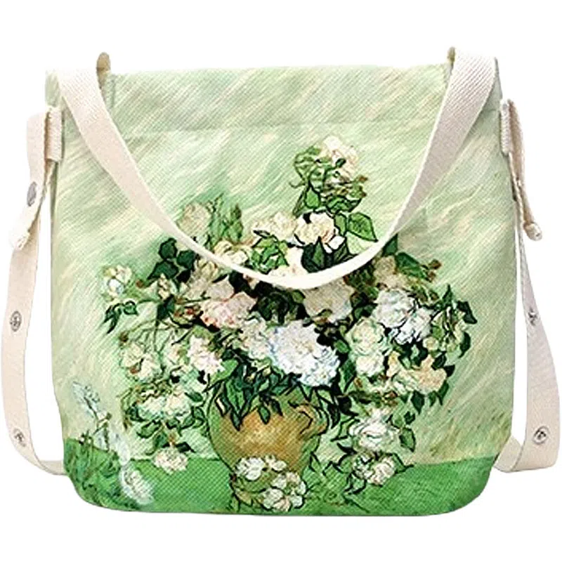 奥松 家用家居油画水桶包慵懒高级感小众文艺斜挎云朵包单肩包 帆布 帆布包手提包 男女同款情侣款 绿色