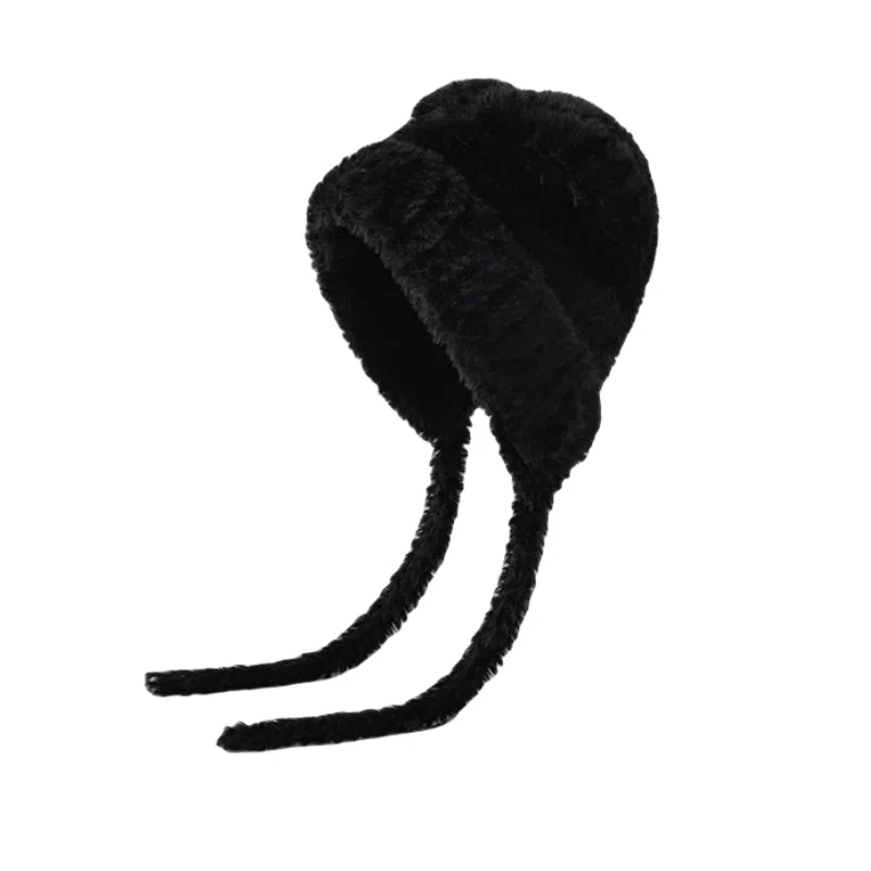 北极绒 可爱小熊耳朵秋冬季显脸小包头保暖套头毛绒大头围 聚酯纤维 绒线帽 男女同款情侣款