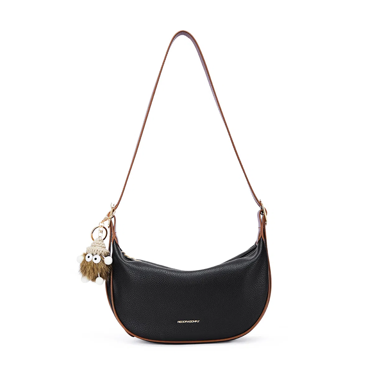 红蜻蜓 时尚小众百搭通勤实用设计公仔 牛皮 斜挎包单肩包 常规 女款 多色