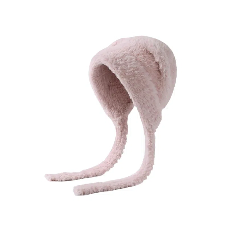 北极绒 可爱小熊耳朵秋冬季显脸小包头保暖套头毛绒大头围 聚酯纤维 绒线帽 男女同款情侣款