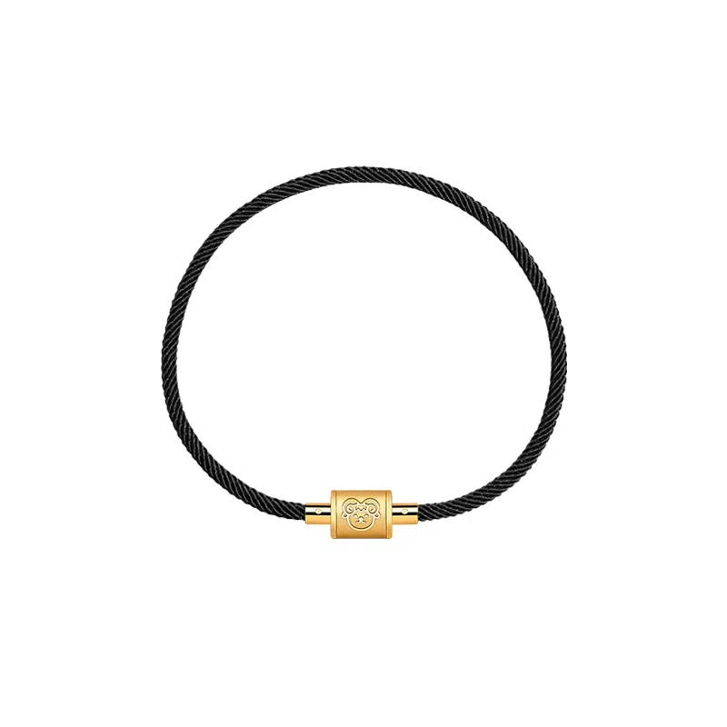 灰鱼 新中式国潮十二生肖原创设计素款小众属蛇年本命年红绳转运珠手工编织简约叠戴九紫离火手绳太岁年好运 合金 手链 男女同款情侣款