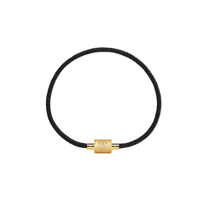 灰鱼 新中式国潮十二生肖原创设计素款小众属蛇年本命年红绳转运珠手工编织简约叠戴九紫离火手绳太岁年好运 合金 手链 男女同款情侣款