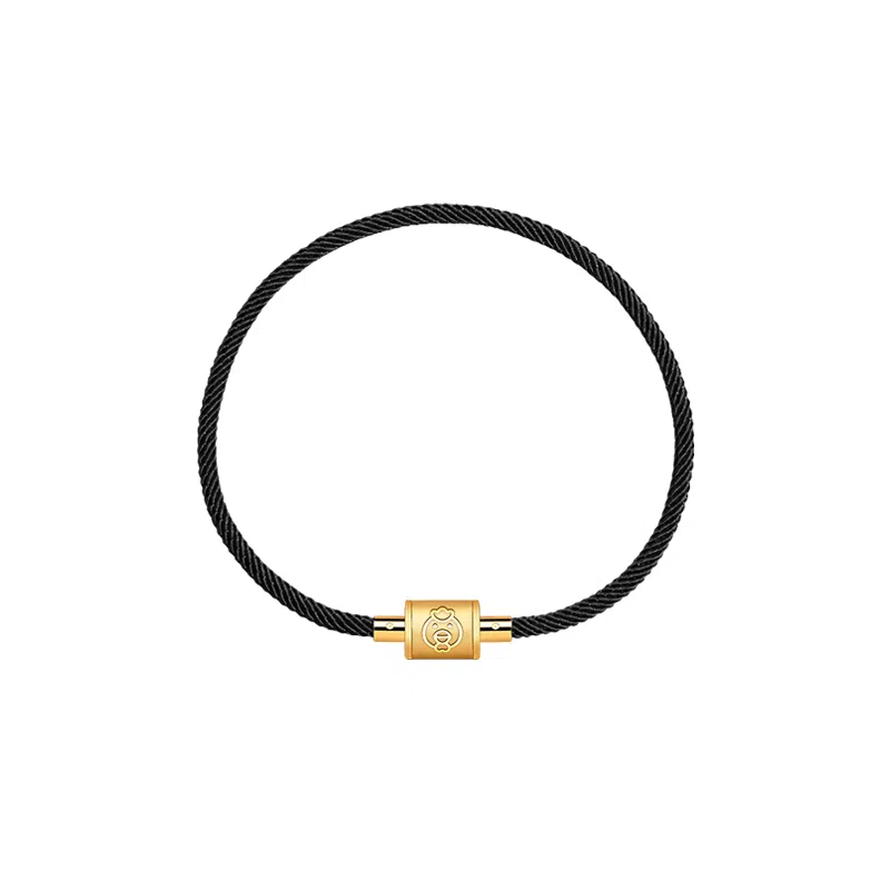 灰鱼 新中式国潮十二生肖原创设计素款小众属蛇年本命年红绳转运珠手工编织简约叠戴九紫离火手绳太岁年好运 合金 手链 男女同款情侣款