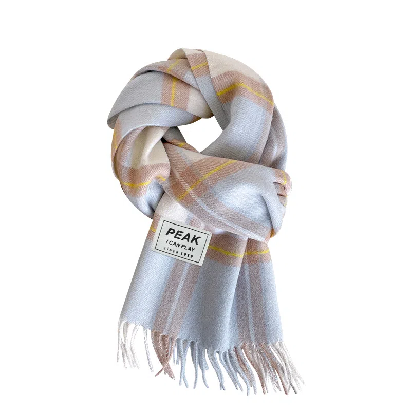 匹克 冬季防寒保暖多巴胺文艺小清新流苏披肩两用 羊仔毛 聚酯纤维 绒线围巾 男女同款情侣款 棕色/蔚蓝/粉色/米白