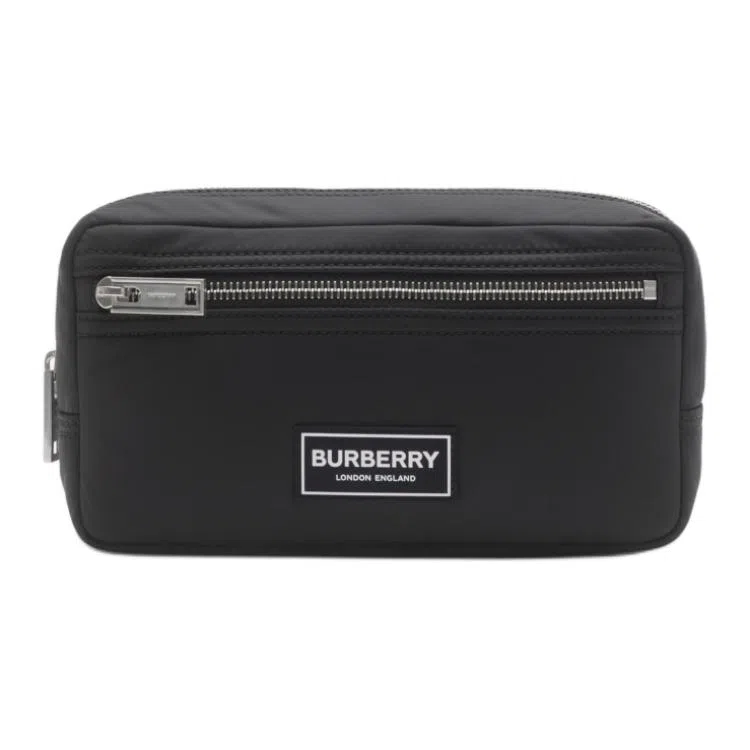 Burberry Logo Zip Nylon Pouch Black