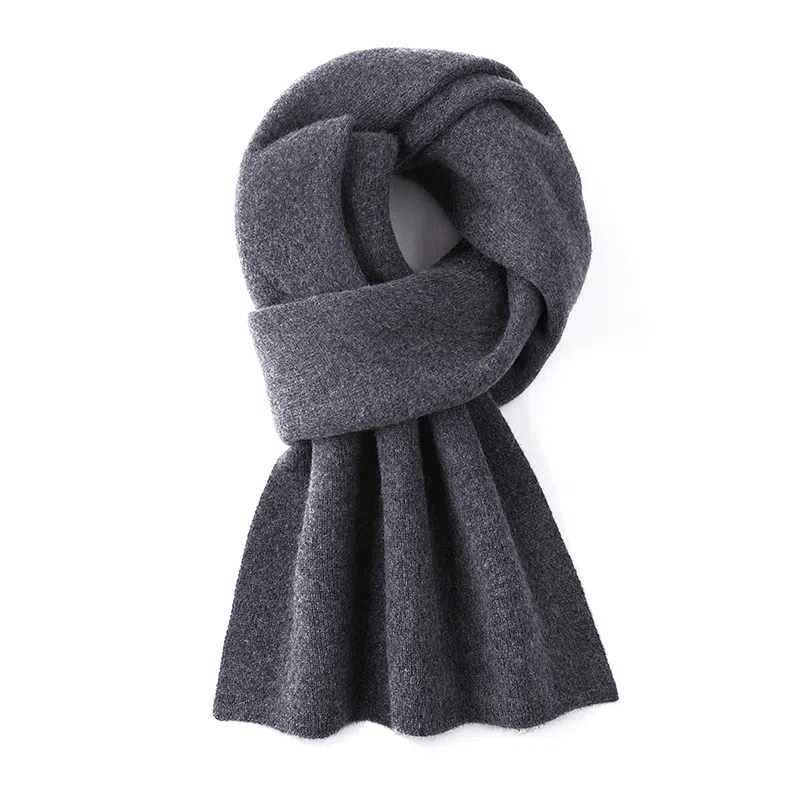 高档 玖纪 秋冬新款保暖 羊绒 羊毛 绒线围巾 男款 黑色/酒红色/米色/浅灰色/深灰色