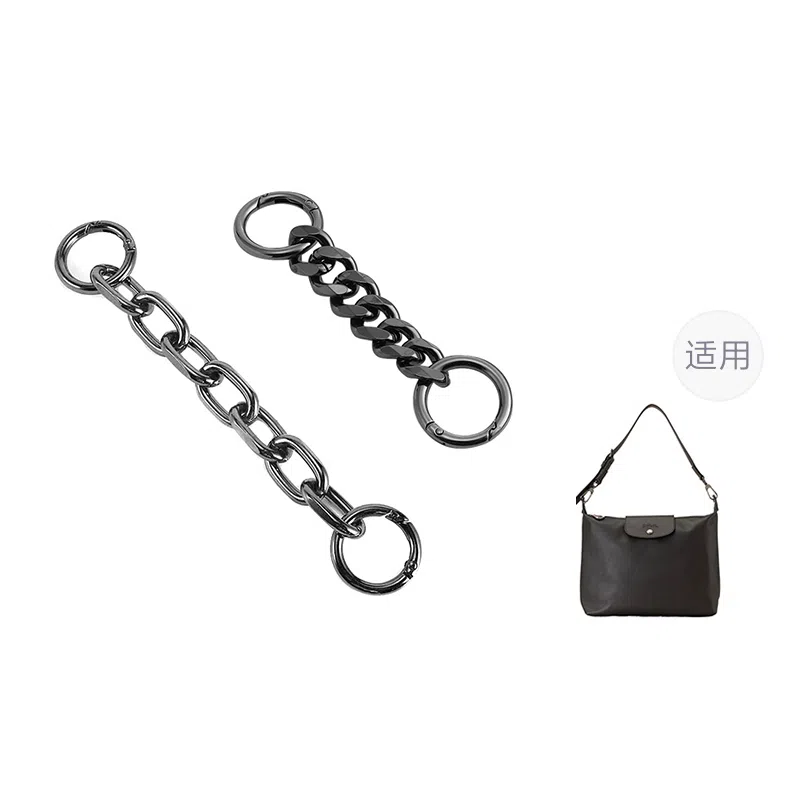 Longchamp Hobo Strap Gunmetal/White