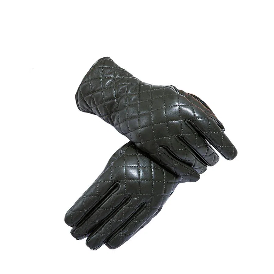 山一丸 纯色冬季保暖商务骑行 头层羊皮 手套 女款