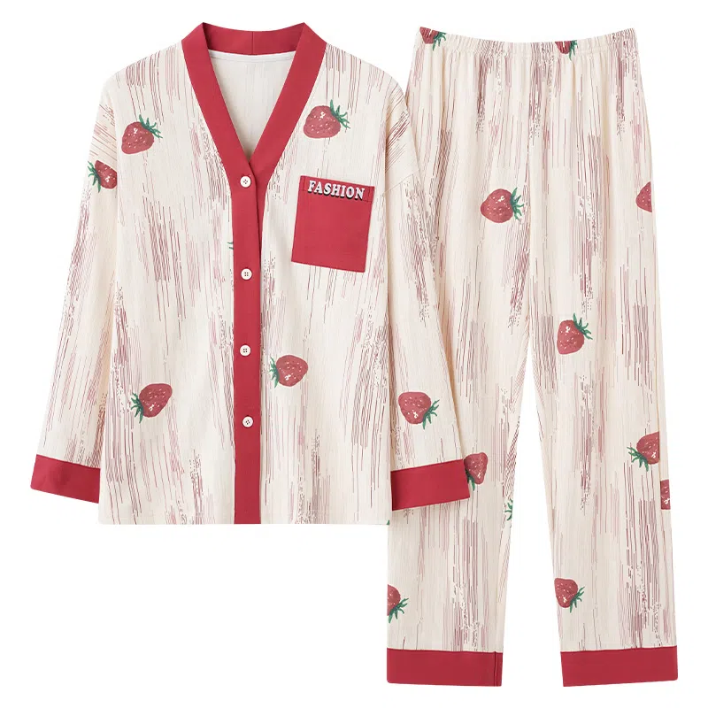 莫代尔 少女柔软舒适轻盈透气耐磨细腻长袖长裤居家可外穿睡衣套装 女款 白色