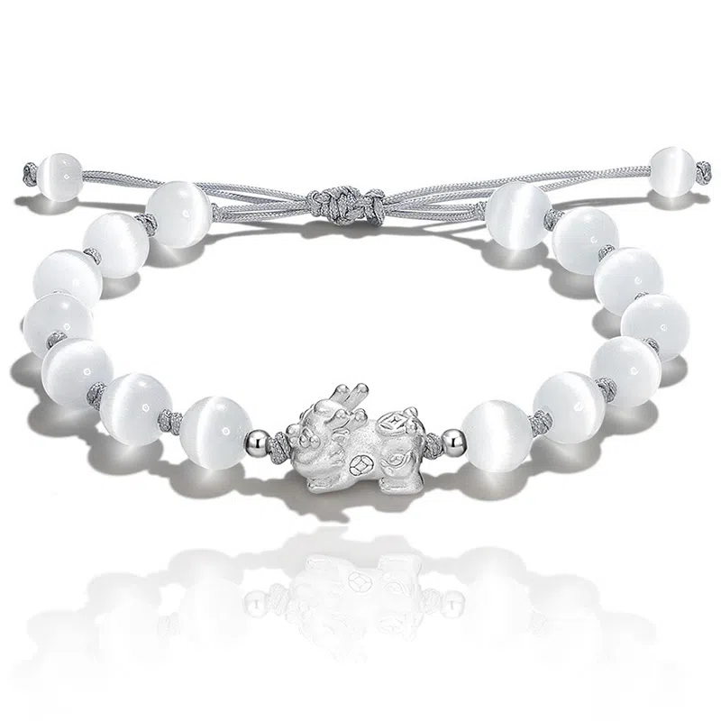 零界 新中式招财貔貅吞金兽 小众国风百搭平安转运珠 织物手绳 琉璃 手链 男女同款情侣款