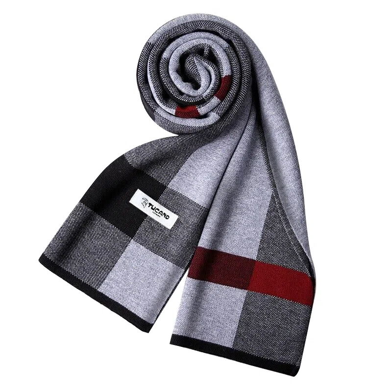 啄木鸟 男士保暖高档羊绒韩版百搭秋冬季 绒线围巾 男款