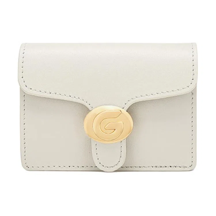 戈蓝尼 方形翻盖式按扣开合 牛皮革 零钱包卡包 常规 男女同款情侣款 黑色/ 杏色/ 白色/ 棕色/ 灰色/ 深棕色/ 深灰