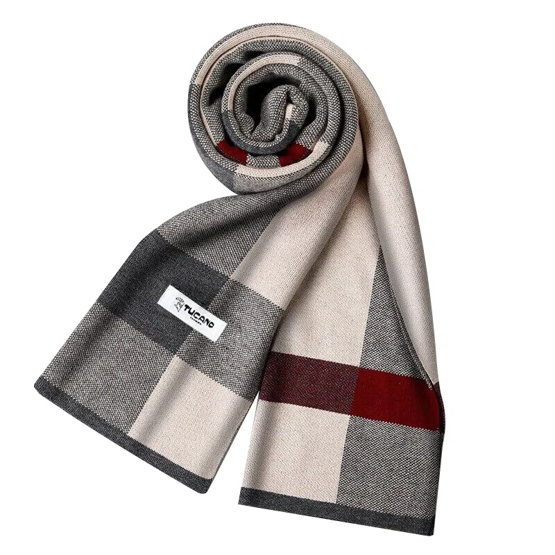 啄木鸟 男士保暖高档羊绒韩版百搭秋冬季 绒线围巾 男款