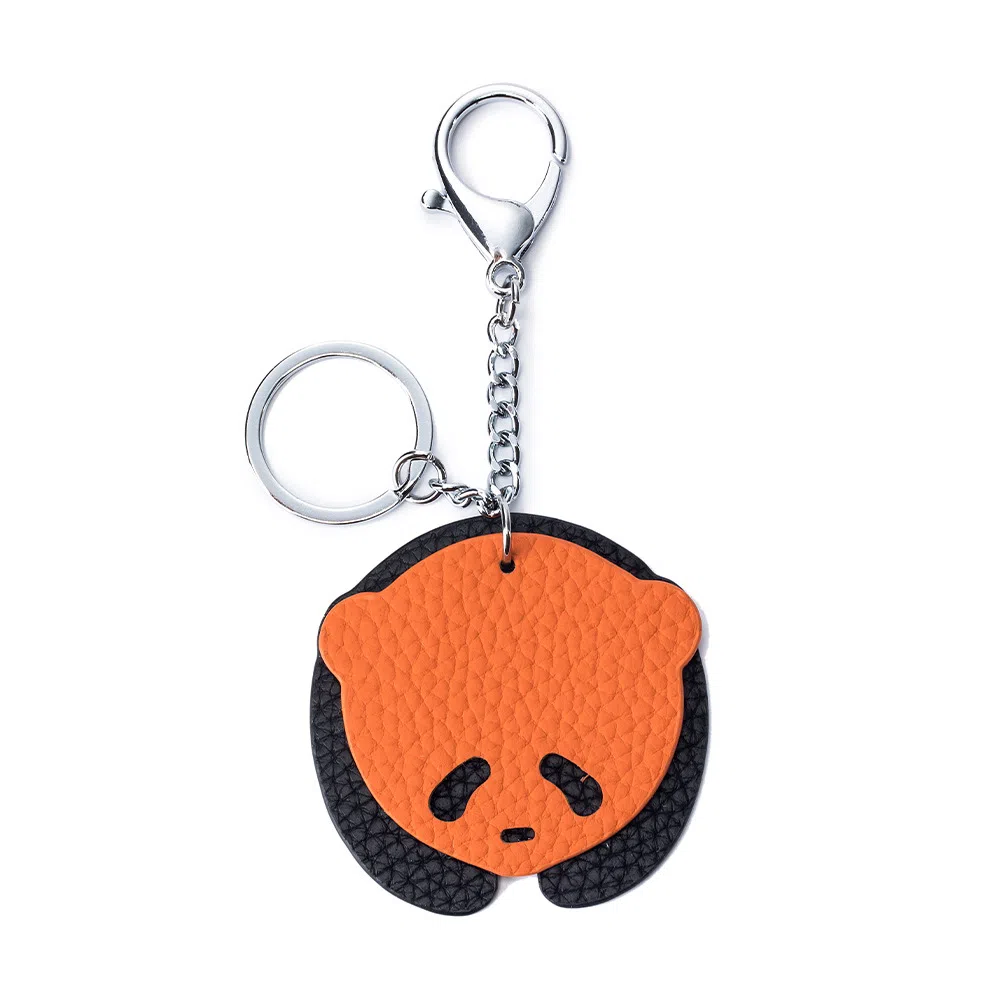 彤彤兔 真皮可爱大熊猫 头层牛皮 钥匙扣 男女同款情侣款