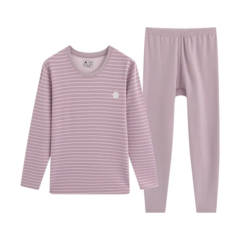 贴身领域 圆领套头磨毛时尚打底保暖套装 女款