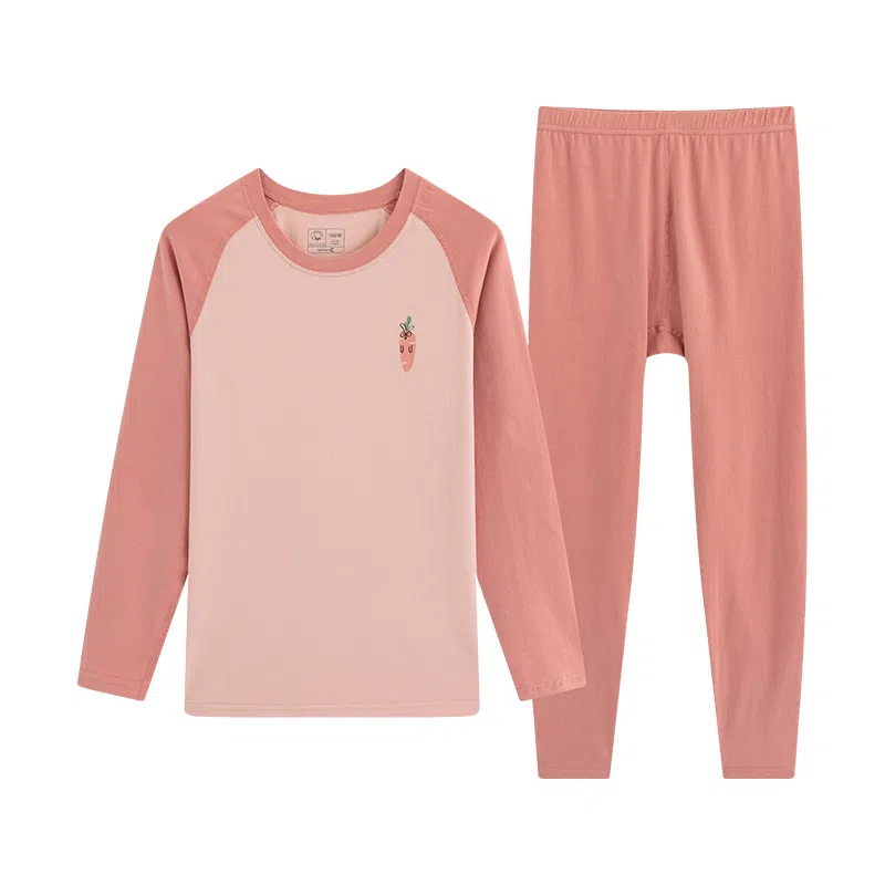 贴身领域 圆领套头松紧腰打底长袖长裤保暖套装 女款