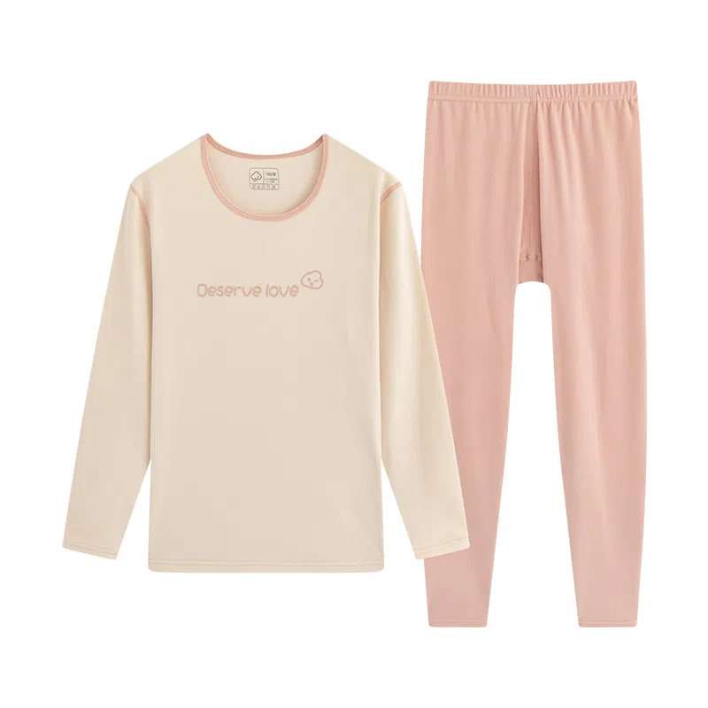 贴身领域 圆领套头抗菌打底保暖套装 女款