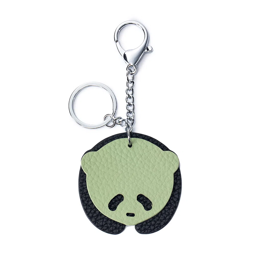 彤彤兔 真皮可爱大熊猫 头层牛皮 钥匙扣 男女同款情侣款