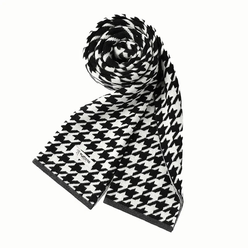 啄木鸟 冬季保暖加厚高档围脖礼盒 棉 绒线围巾 男女同款情侣款