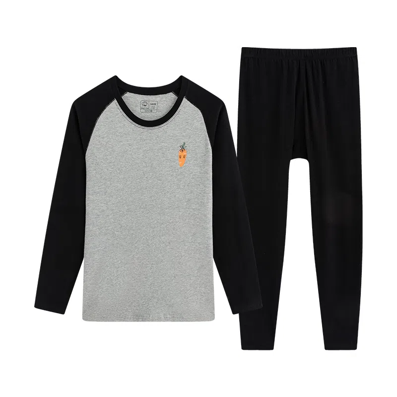 贴身领域 圆领套头松紧腰打底长袖长裤保暖套装 女款