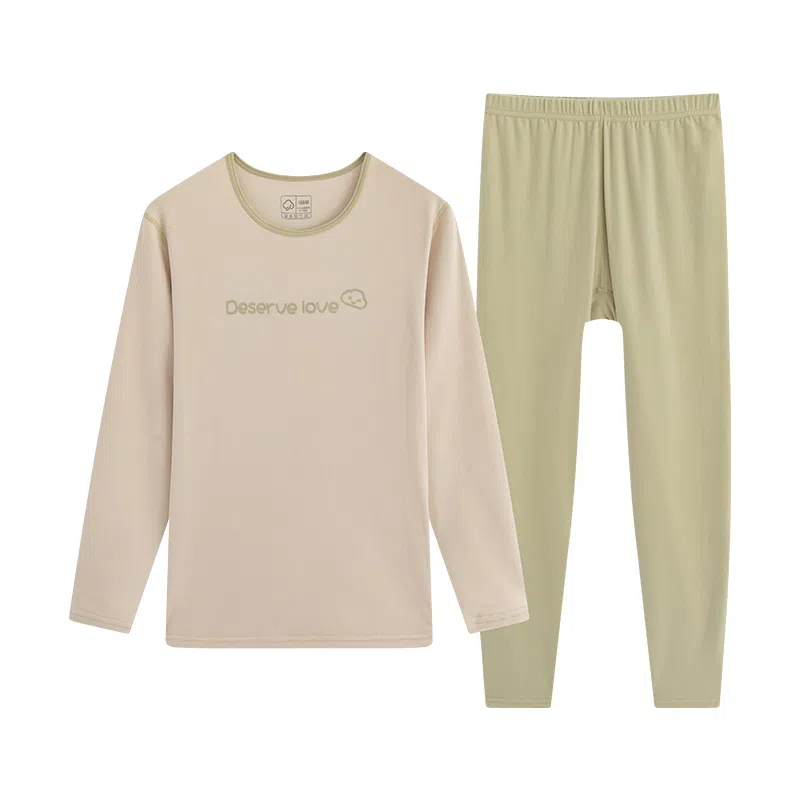 贴身领域 圆领套头抗菌打底保暖套装 女款