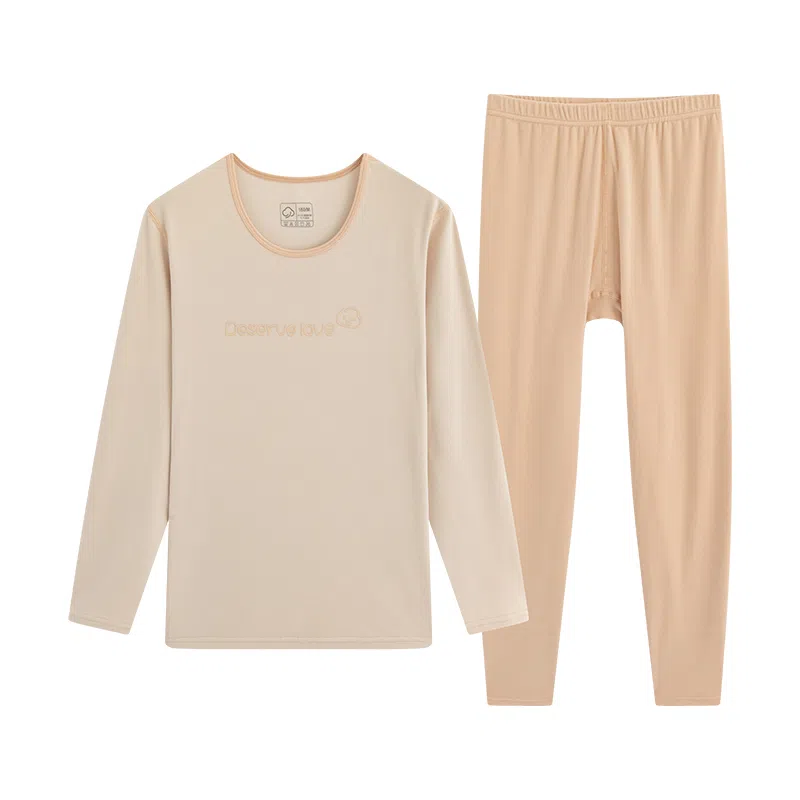 贴身领域 圆领套头抗菌打底保暖套装 女款