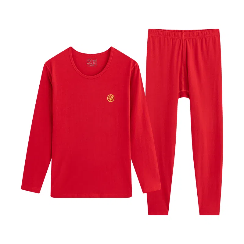 贴身领域 圆领套头松紧腰打底长袖长裤保暖套装 女款