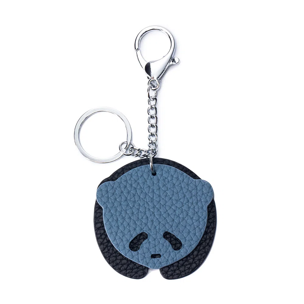 彤彤兔 真皮可爱大熊猫 头层牛皮 钥匙扣 男女同款情侣款