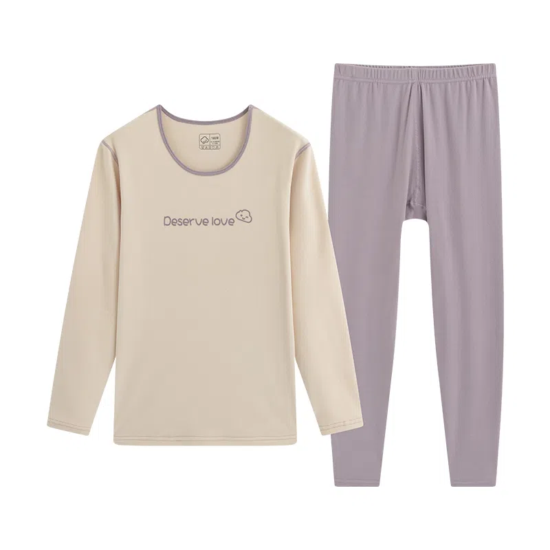 贴身领域 圆领套头抗菌打底保暖套装 女款