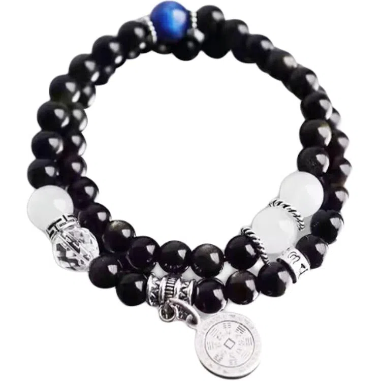 金瑞邦 气质心动 小众设计 文玩 新中式国潮 复古 国风  平步青云 步步高升 精准桃花#好运 黑檀 木作手串 男女同款情侣款