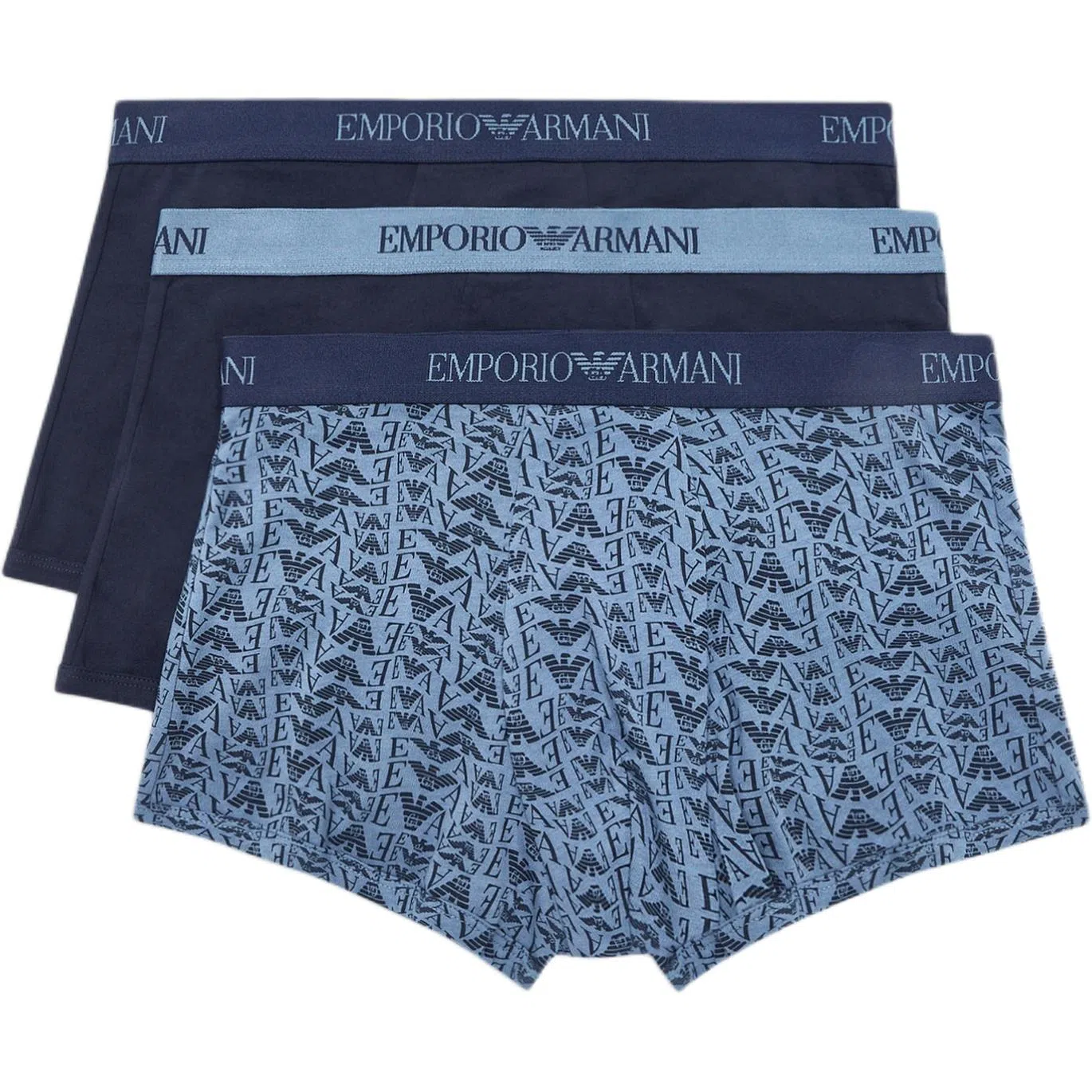 Emporio Armani FW24 Blue Boxer Briefs 3-Pack